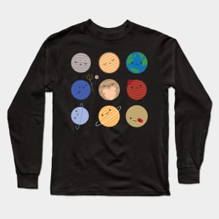 Kawaii Solar System Long Sleeve T-Shirt